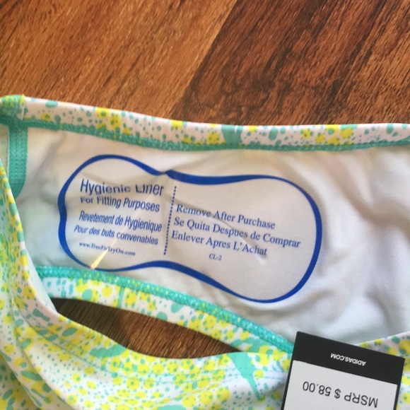 Adidas Yellow Spirals Tie-Back One-piece Swimsuit - Picture 9 of 10